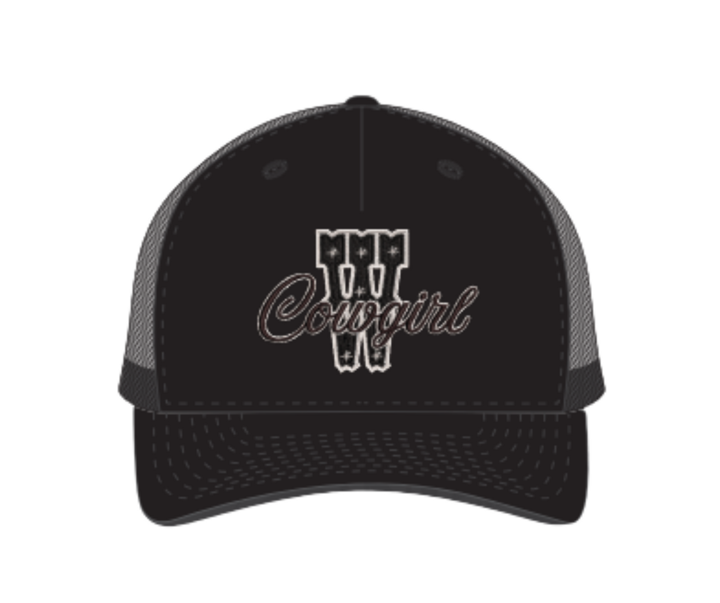 Casquette Western Femme | CGIRL | Noire et maille noire