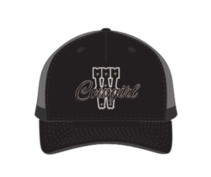 Casquette Western Femme | CGIRL | Noire et maille noire