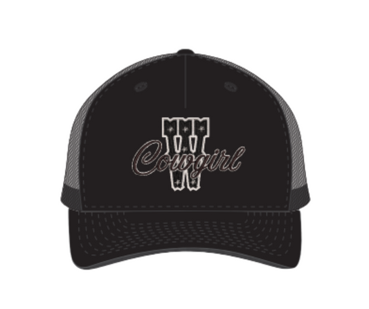 Casquette Western Femme | CGIRL | Noire et maille noire