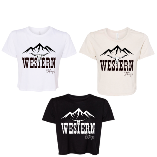 Crop top court Western Femme | WC | Noir, blanc ou sable
