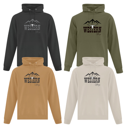 Hoodie Western Unisexe | WC  | Caramel, noir, vert militaire ou sable