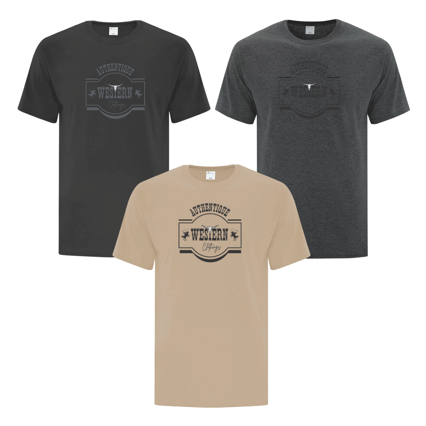 T-shirt Western Homme | AUT | Sable, gris ou noir