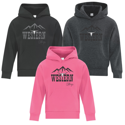 Hoodie Western Enfant | WC | Gris foncé, rose ou noir