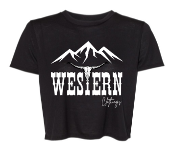 Crop top court Western Femme | WC | Noir