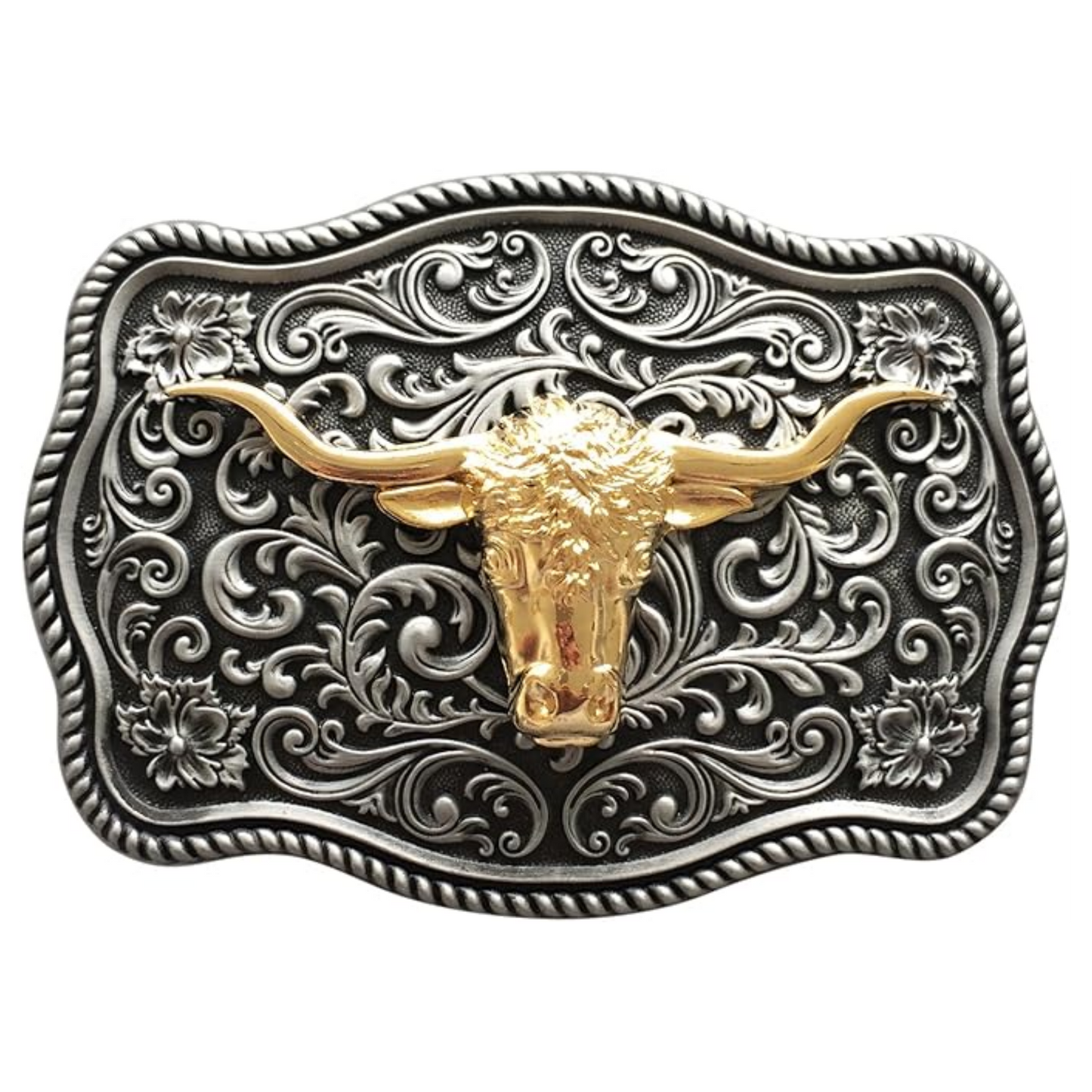 Boucle de ceinture Western | Argent et or