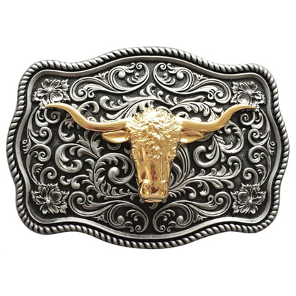 Boucle de ceinture Western | Argent et or