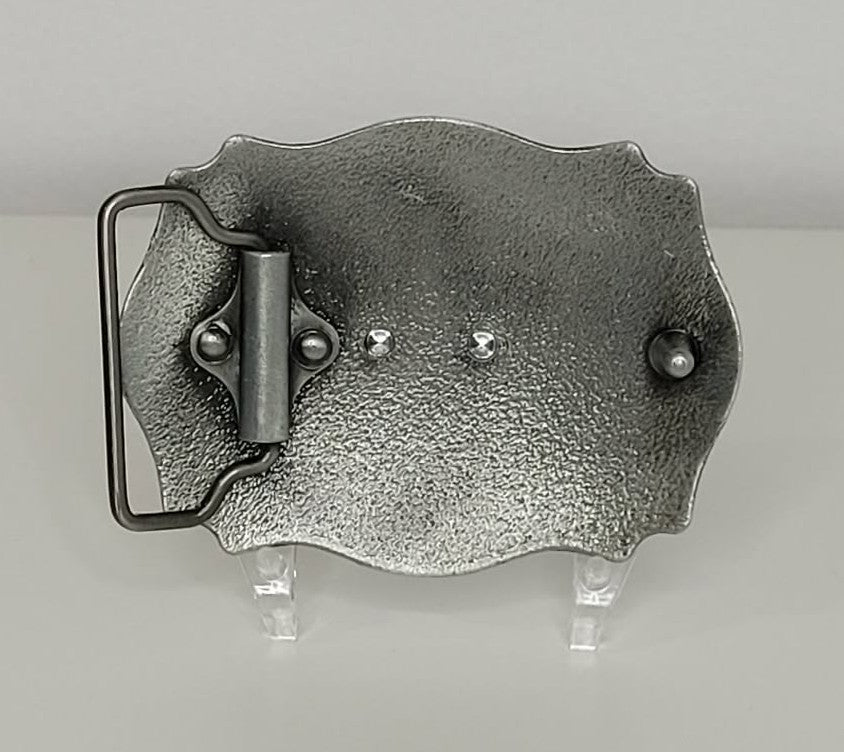 Boucle de ceinture Western | Longhorn argent