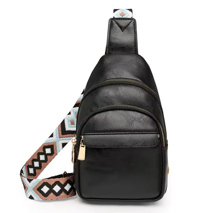 Sac à bandoulière en cuir PU, brun, noir ou crème