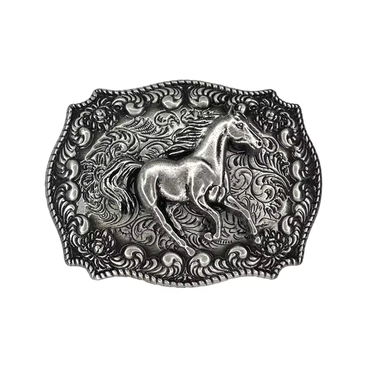 Boucle de ceinture Western | Cheval fini antique