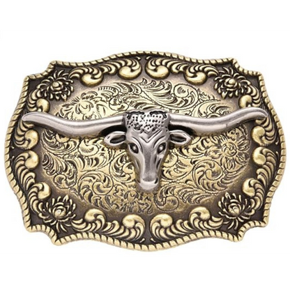 Boucle de ceinture Longhorn Western | Or