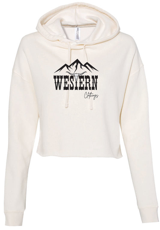 Crop top Western Femme hoodie | WC | Crème