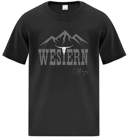 T-shirt western enfant | WC | Orange, gris charbon ou noir