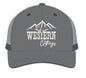 Casquette western enfant | Logo brodé blanc WC | Gris et maille noire