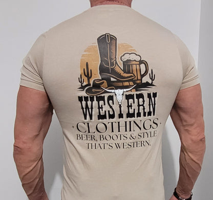T-shirt Western Homme | BBS | Sable