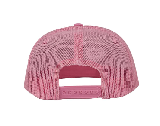 Casquette western | Écusson rose | Rose et maille rose