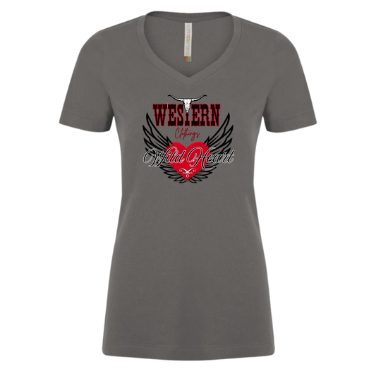 T-shirt Western Femme col rond | WH | Gris charbon