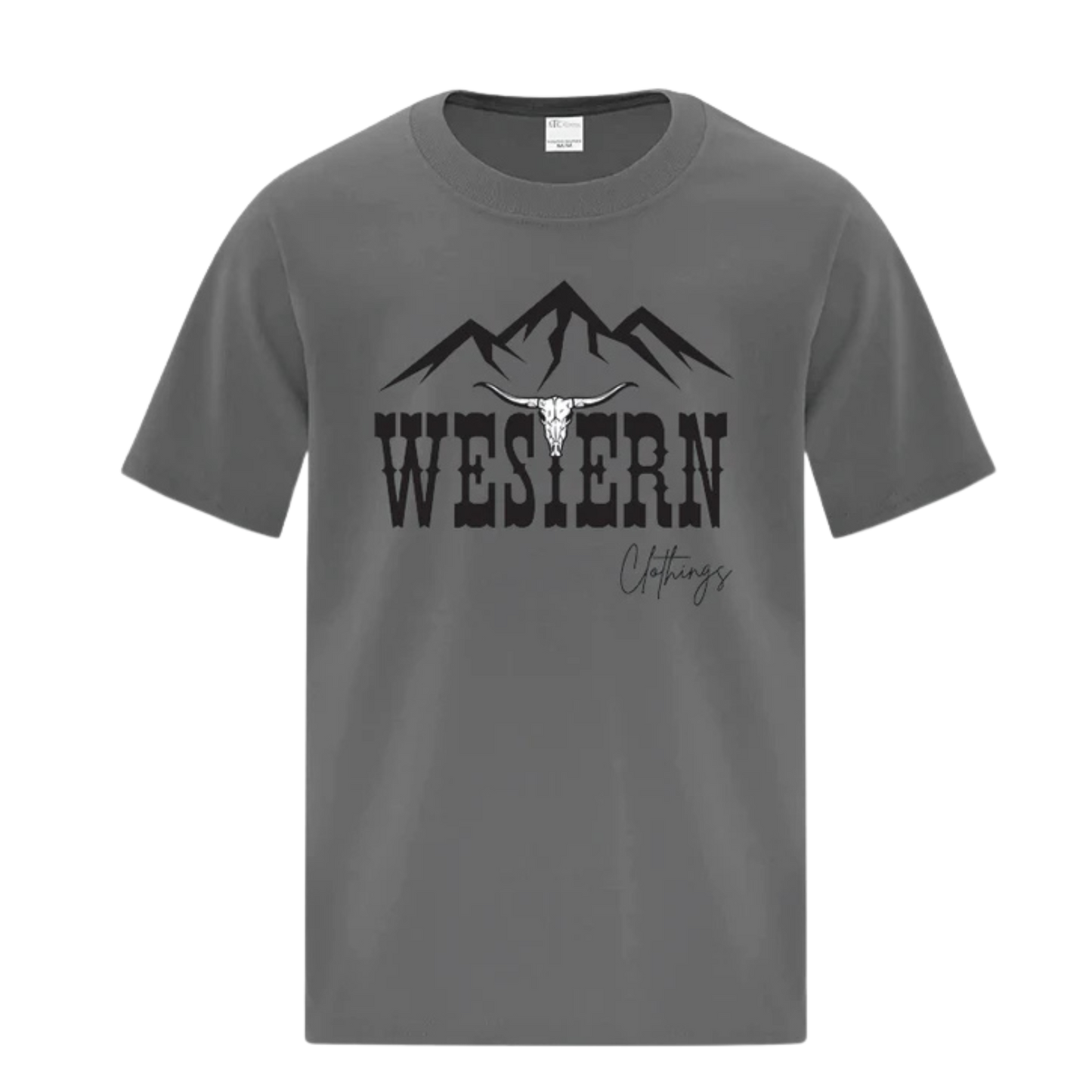 T-shirt western enfant | WC | Gris charbon