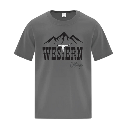 T-shirt western enfant | WC | Orange, gris charbon ou noir