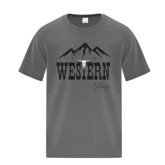 T-shirt western enfant | WC | Gris charbon