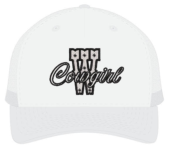 Casquette Western Femme | CGIRL | Blanche et maille blanche