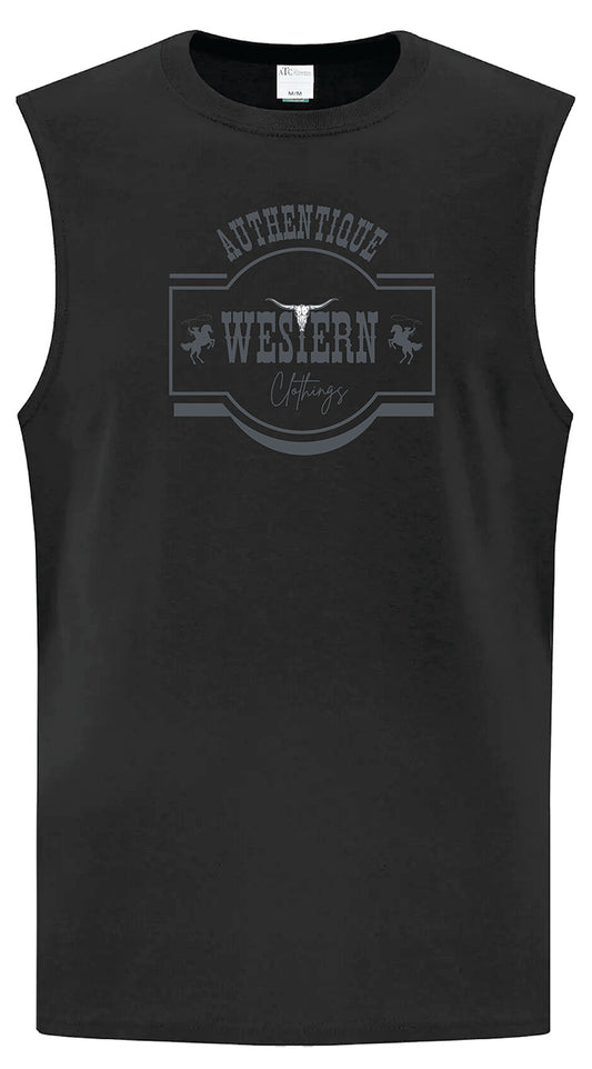 T-shirt Western sans manche Homme | AUT | Noir